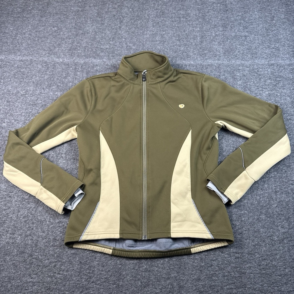 Pearl Izumi Jacket Womens Small Green Softshell Cycling Biking Pockets‎ Full Zip